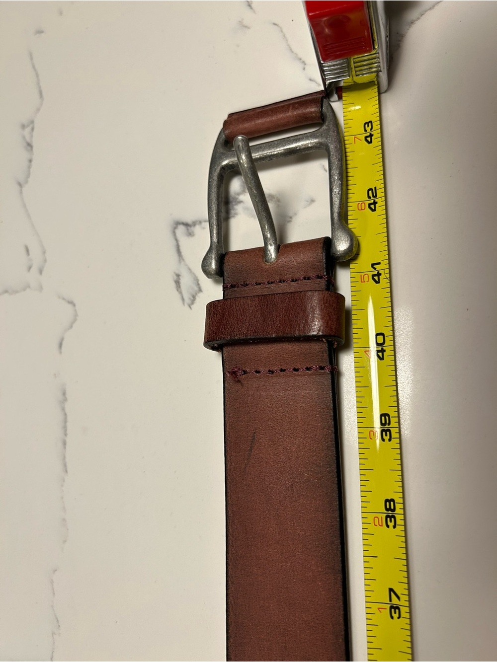 Free People Brooklyn Brown Leather Belt with Silver Buckle - Picture 4 of 7